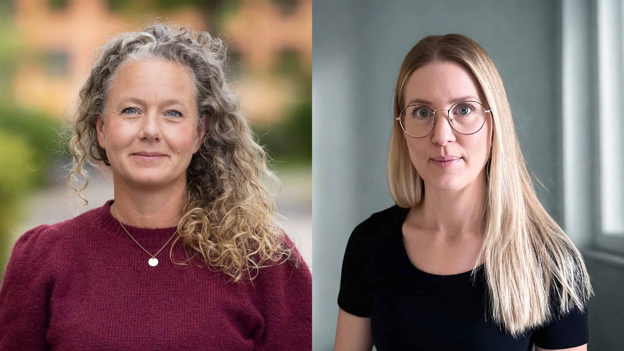 Separata porträtt av Kine Johansen och Maria Hansér.