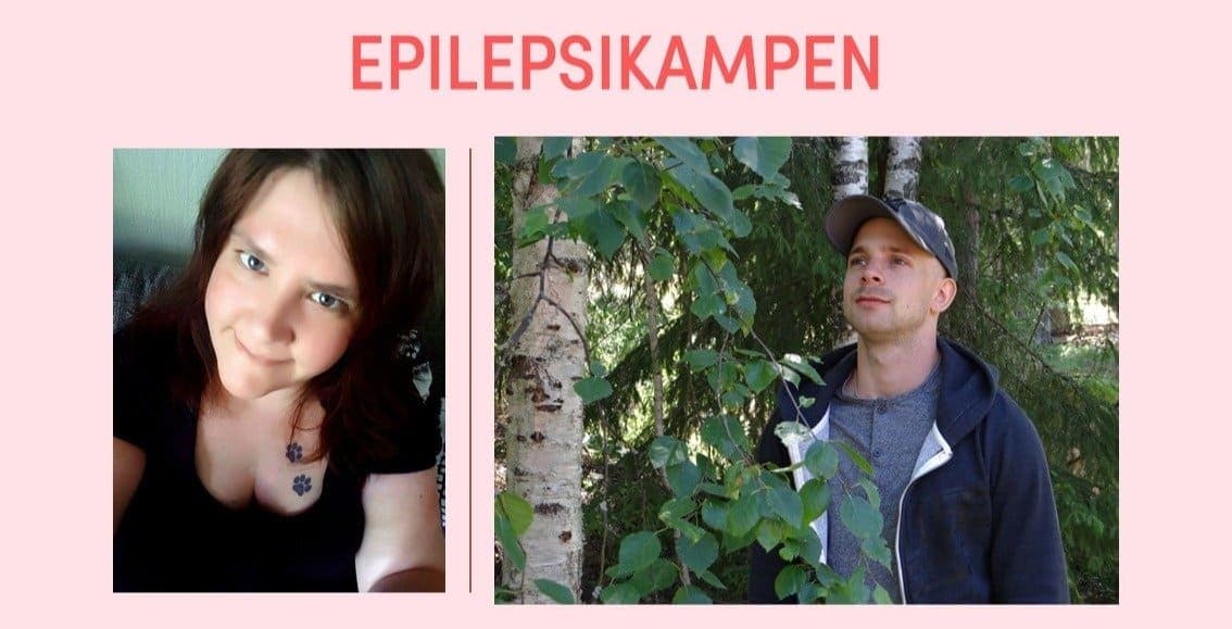 Separata porträtt på Marica Andersson och Viktor Högnäs med texten "Epilepsikampen."