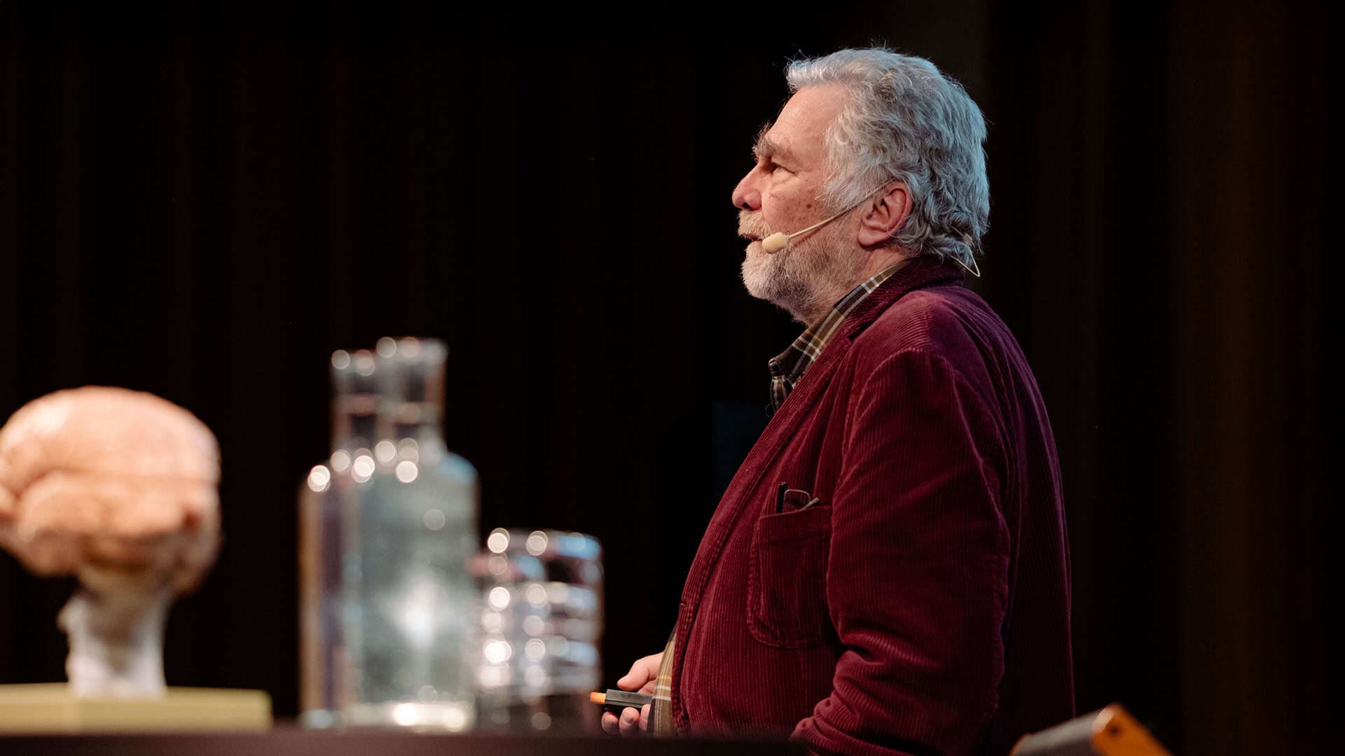 Ulf Wallin talar på en scen.